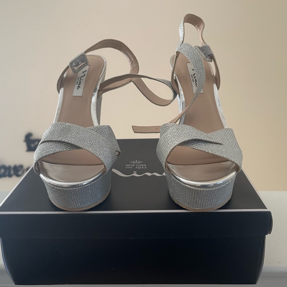 Nina Rhinestone Wedge Sandals
